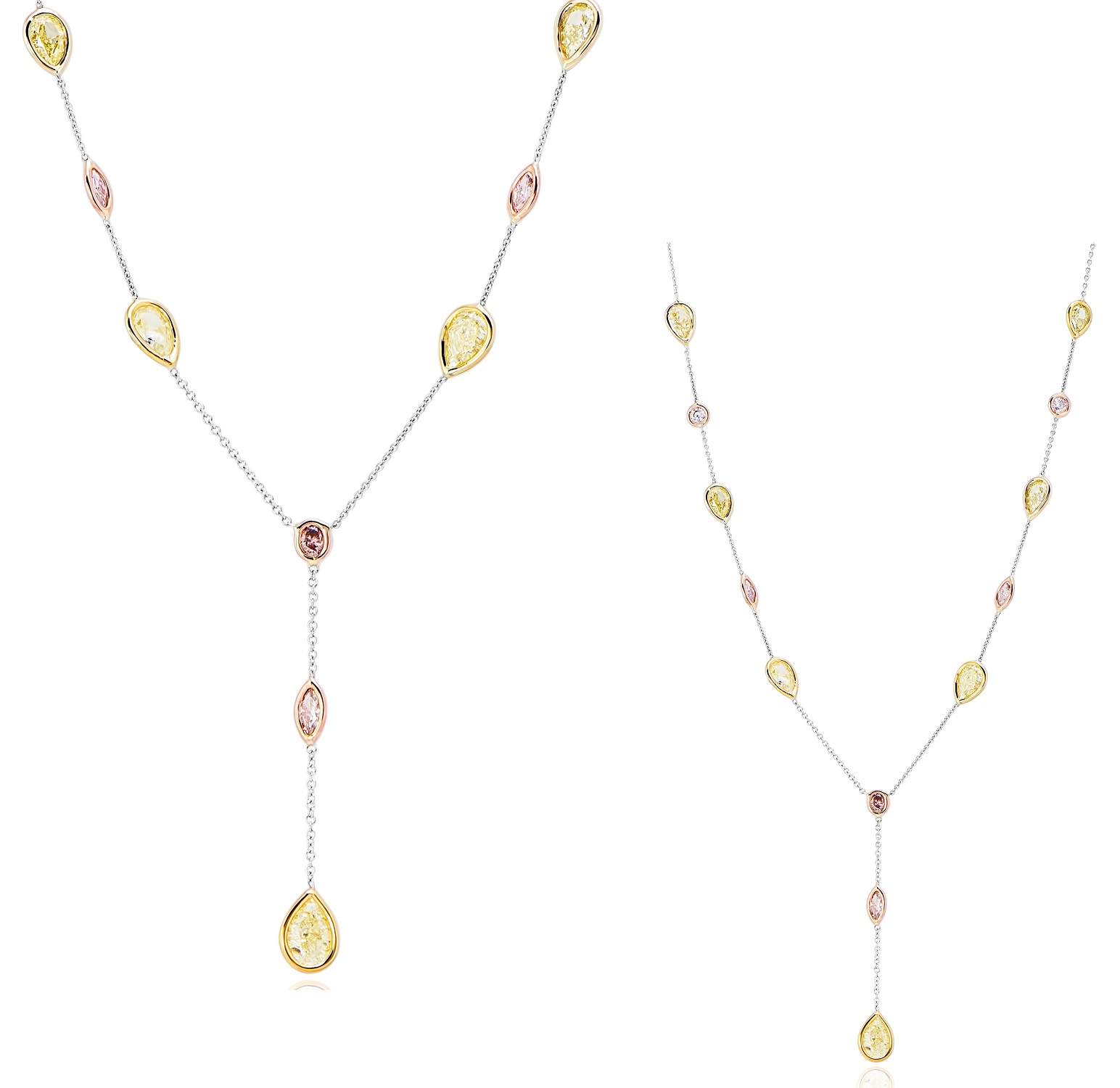 0.52ct TW Mixed Argyle Pink & Yellow Diamond Necklace (4.03ct TW)
