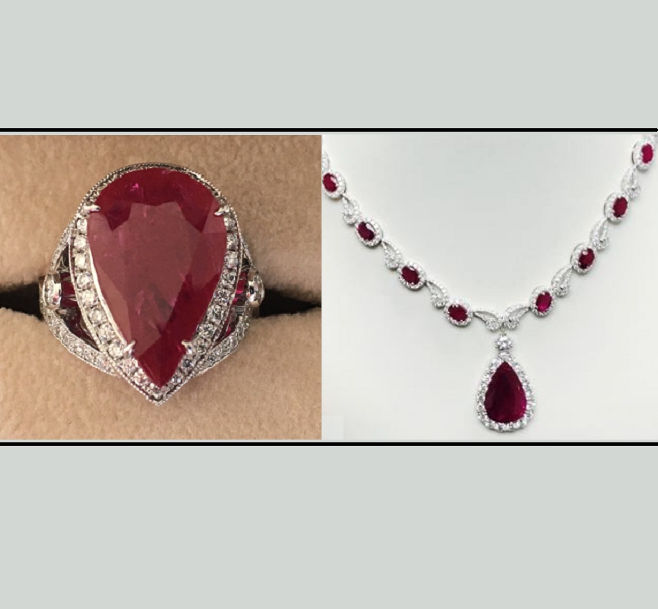 Ruby & Diamond Ring & Necklace Set (35.98ct TW)