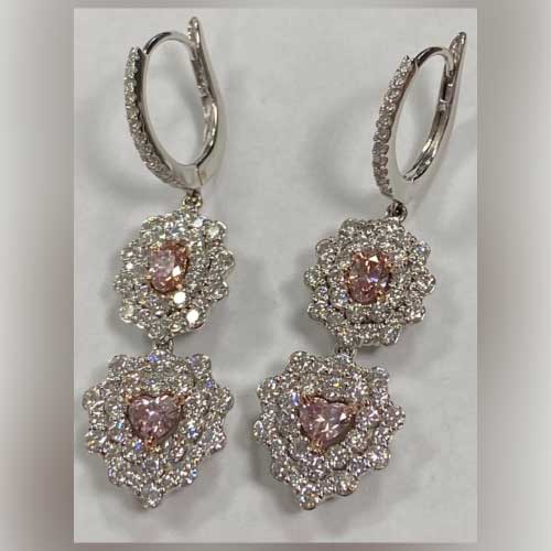 One Pair of 0.75ct TW Argyle Pink Diamond Earrings (Approx. 2.75ct TW)