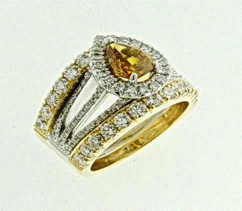 Lady’s 1.02ct Fancy Orangy Brown Diamond Ring (2.87ct TW)
